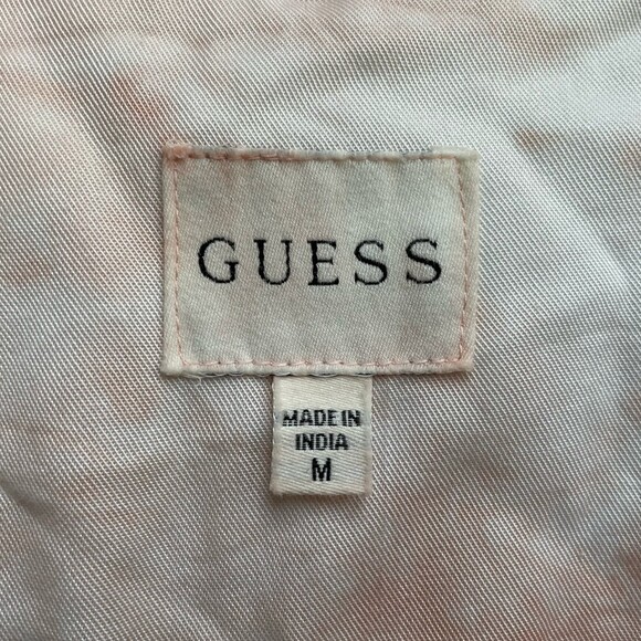 Guess Rose Bliss La Shonda Pink Tie Dye Button Down Belted Shirt Dress Size M - Picture 9 of 14